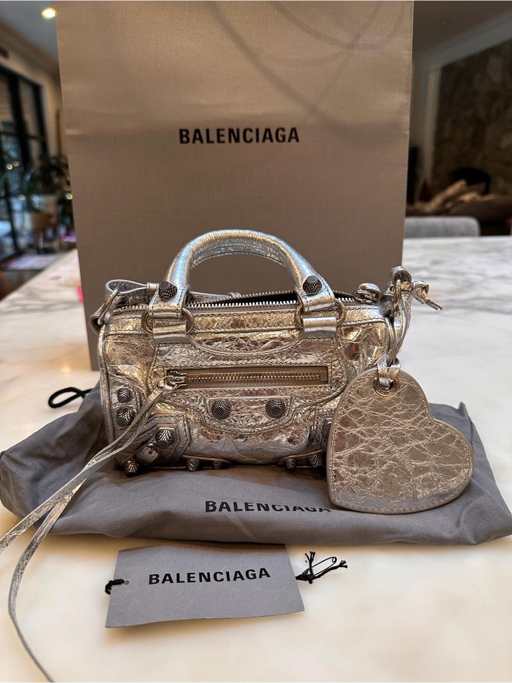Extremely Rare Balenciaga Le Cagole mini Metallic duffle